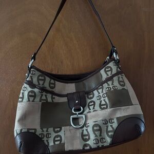 Etienne Aigner Signature Satchel in Tan and Brown